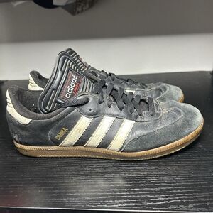 Adidas Samba Men’s Size 7.5 Classic Black White Leather Casual Shoes Sneakers